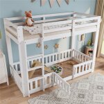 Lit superpos� 90x200 cm lit enfant avec barri�res et portes lit 2 personnes avec escalier � angle droit ...