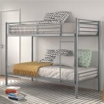 Lits superposs 90x200 cm en mtal gris