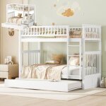 Lit superpos� - 90x200cm - 3 lits superpos�s - lit gigogne - blanc