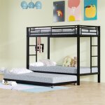 Lit superpos - non spcifi - 90x200cm - cadre en mtal - lit gigogne 90x190cm - noir