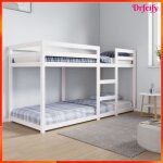 Lit superpos - ayhao - bois de pin massif - 80x200 cm - 2 places - blanc