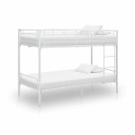 Lit superposé blanc métal 90x200 cm hb055 - métal - blanc - 90 x 200 cm - 208 x 96 x 150 cm Lit superposé blanc métal 90x200 cm hb055 - métal - blanc - 90 x 200 cm - 208 x 96 x 150 cm