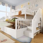 Lit superpos� en bois 90x200 et 140x200 cm lit coffre en dessous avec sommier � lattes lit denfant avec ...