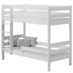 Lit superposé en bois massif de pin peint 80x180cm blanc disponible en plusieurs couleurs séparable en ... Lit superposé en bois massif de pin peint 80x180cm blanc disponible en plusieurs couleurs séparable en ...
