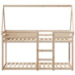 Lit superpos� bois de pin - kalisse - 90x190 cm - bois de pin massif - brun - design intemporel