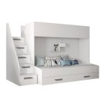 Lit superposs pour chambre enfant - hartford 356 - blanc - 247x95x167cm