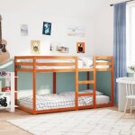 Lit superpos - cuque - ab3214875 - bois de pin massif - cire marron - 90x190 cm