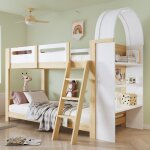 Lit superpos� pour enfant 90x200 cm avec �tag�re lit 1 personne avec barri�res structure de lit adulte ...