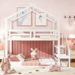 Lit superpos enfant 90x200cm multifonctionnel de rangement lit mezzanine enfant avec escalier de scurit ...