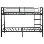 Magnifique lit superpos� pour enfants / adulte - sommiers � lattes - 2 places - sans matelas - noir m�tal ...