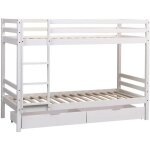 Lits superposs pour enfants 190x90cm blanc avec tiroirs ambre