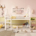 Lit superpos� enfant - langtu - modulaire 140 x 200 cm - escalier int�gr� - bois massif - barri�res de ...