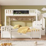 Lit superpos� enfants - lemonbest - 3 places 90x200 / 140x200 - bois massif - tableau noir - escalier ...