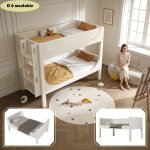 Lit superpos� enfant - oem - 90x200cm - s�parable en 2 lits simples - �chelle amovible - design s�curis� ...