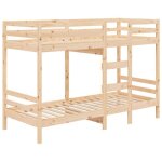 Lit superpos - estink - 90x190 cm - bois de pin massif - marron - enfant - a lattes