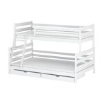 Lit superpos fanny 90x200 / 120x200 blanc - blanc livr avec le sommiers et tiroir.
