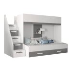 Lit superposs - hartford 356 - blanc - 2 places - a lattes - enfant