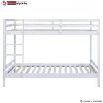 Lits superposs - homestyle4u - blanc - 90x200cm - bois - panneaux de particules