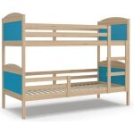 Lit superpos� mati 90x190 pin - bleu livr� avec sommiers