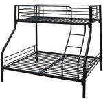Lit superpos en mtal leo sommiers inclus - 90 / 140 x 190 cm - noir