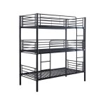 Lit superpos� en m�tal triple havin - 90 x 190 cm - noir