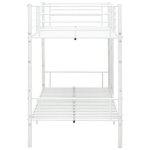 Lit superpos� en m�tal - wiens - 90x200 cm - blanc - m�tal robuste - �chelle lat�rale - rails de s�curit� ...