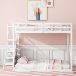 Lit superpos� mezzanine enfant 140x200 avec �chelle de s�curit� en bois massif avec sommier � lattes ...