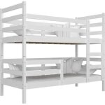 Lit superpos� mika 90x190 blanc - blanc livr� avec sommiers