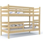 Lit superpos mika 90x190 pin naturel livr avec sommiers