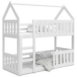 Lit superpos mily 80 x 160 cm avec 2 sommiers - lit cabane. blanc