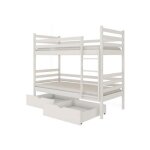 Lit superpos� neo 90x200 - sommiers et tiroirs blanc - blanc livr� avec sommiers