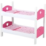 Lits superposes pour poupon 54x29x43cm love coeur rose et blanc - lit jumeaux en bois avec literie - ...