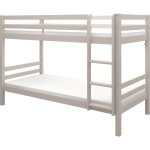 Lits superposs sparables enfant - 2x90x200 cm - pin massif gris clair - sommier inclus - ando