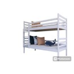 Lit superpose separable nelio - bois massif - 90x200 cm blanc livr� avec sommiers