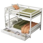 Lit superposs lit simple lit jeune 140x200 cm lits denfant avec tiroirs espace de rangement rampe haute ...