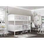 Lit superpos� tom 90x190 blanc - blanc livr� avec sommiers