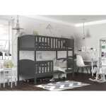 Lit superpos� tom 90x190 gris - gris livr� avec sommiers