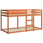 Lit superpos� - vidaxl - 2 personnes - scandinave - 1955x805x112 cm - sans matelas - cire marron - 75x190 ...