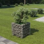 Lit surlev  gabion - vidaxl - 50x50x50 cm - acier galvanis - argent