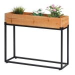 Jardinire sur pied hwc - l32 bois - acier 62x80x16cm chssis noir naturel
