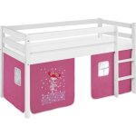 Lit surlev jelle 90x190 cm princesse avec rideaux - lilokids