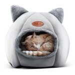 Lit - tente - grotte pour chats et chiots sac de couchage semi - ferm� et moelleux canap� pour animaux ...
