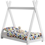 Lit de tipi pour enfant onejda blanc mat 140 x 70 cm [en. casa]