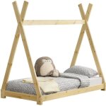 Lit de tipi pour enfant onejda bois naturel 160 x 80 cm [en. casa]