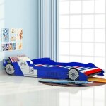 Lit voiture de course pour enfants - maison belle®krwvlf® - 90 x 200 cm - bleu Lit voiture de course pour enfants - maison belle®krwvlf® - 90 x 200 cm - bleu