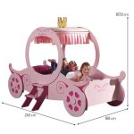 Lit voiture - dream tree - coche princesse - rose - 90x200 cm