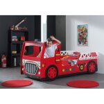 Lit voiture - dream tree - pompiers - rouge - lumières clignotantes - 90x200 cm Lit voiture - dream tree - pompiers - rouge - lumières clignotantes - 90x200 cm