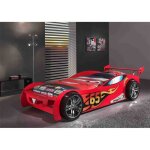 Lit de voiture - dream tree - speedy rouge - mdf laqu - 246x111x66 cm - 1 place