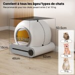 Liti�re autonettoyante 65l pour chats - nettoyage automatique anti - odeurs - infrarouge compatible tout ...