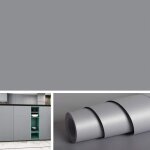 Livelynine papier peint gris mat autocollant en vinyle film adhsif pour meuble cuisine rouleau adhsif ...